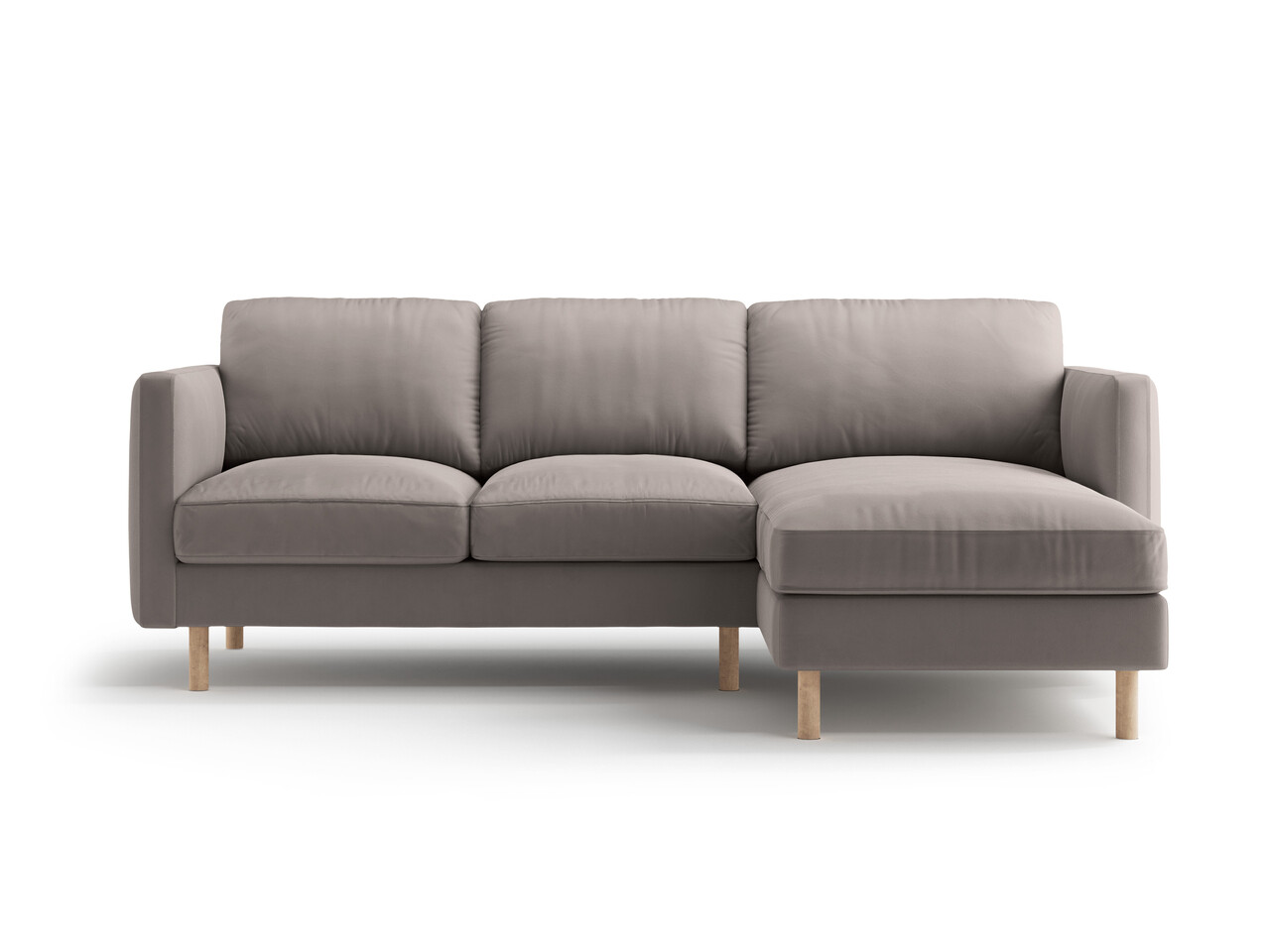 Coltar dreapta 3 locuri, Eden, Micadoni Home, 223x150x90 cm, catifea, gri beton - imagine 6